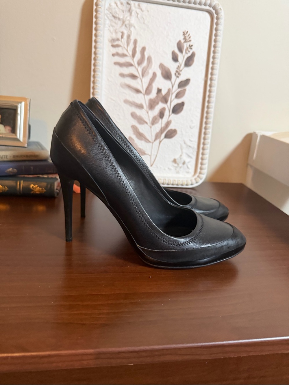 Burberry Black Leather Stiletto Pumps | Size 38 (US 7.5)